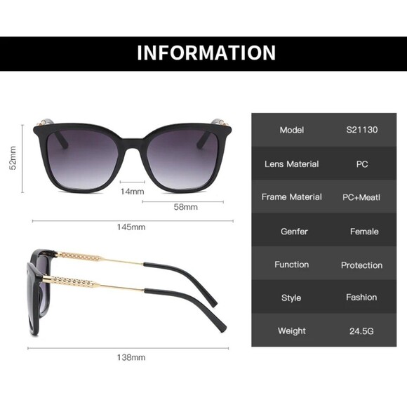 Classic Square Sunglasses Women Men Vintage Brand Sun Glasses Alloy Frame Retro - Picture 6 of 6